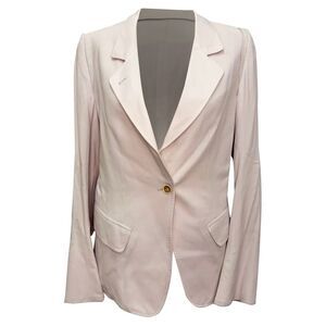Ann Demeulemeester Single-Breasted Blazer in Pink Viscose